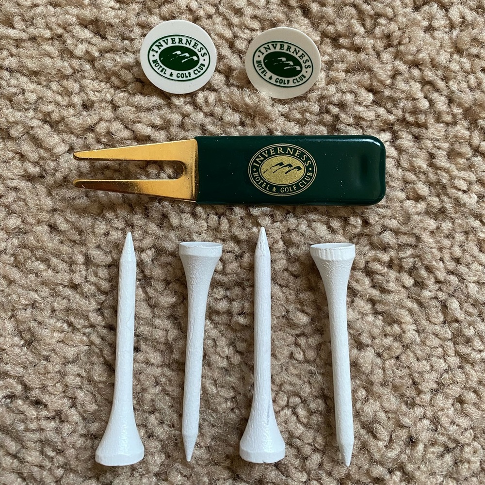 Inverness Hotel & Golf Club Golf Ball Markers, Divot Tool, & Tees